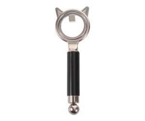 ibasenice Aimant double tête œil de chat pour ongles, aimant en forme d'oreille de chat, portable et multifonctionnel pour manucure à domicile, noir