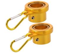 ibasenice Anneaux de Fixation Rotatifs pour Mât de Drapeau en Alliage D’Aluminium Doré 360° - Paire de Clips pour Mâts Diamètre 27 CM - Accessoires Résistants pour Jardin Bateau et