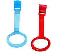 ibasenice Anneaux de Traction pour Bébé 2 Pièces en Plastique Léger Surface Lisse pour Exercice de Confiance et Accessoires de Berceau Colorés