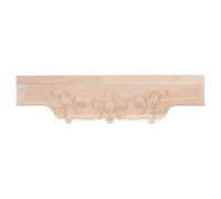 ibasenice Applique Bois Sculptée Européenne 35x9cm pour Commode et Tiroirs | Motif Floral en Relief, Finition Brute Non Peinte, Style Vintage Français, Teinte Marron