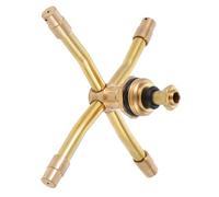 ibasenice Arroseur De Jardin Rotatif Quatre Branches 1/2 Pouce Cuivre Système Irrigation Pelouse Couverture 360° Réglable pour Pelouses Et Jardins