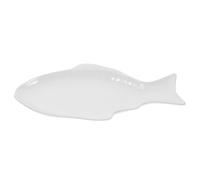 ibasenice Assiette en Céramique Blanche Forme Poisson Multifonction pour Restaurants et Familles Design Unique et Élégance Simple pour Service et Présentation