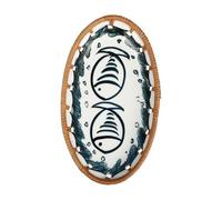 ibasenice Assiette en Céramique Japonaise Ovale Style Rétro en Grès pour Plats Cuisinés et Présentation de Fruits Décoration de Table Élégante