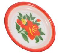 ibasenice Assiette en Émail de Style Chinois pour Restaurant, Plateau à Goûter Rond Multifonction, Design Délicat, pour Stocker Gâteau ou Snack en Café