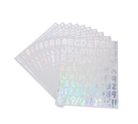 ibasenice Autocollants Alphabet Holographiques 1 Pouce Vinyle PVC Argenté Réfléchissant 10 Pièces DIY Chiffres et Lettres Autocollants Décoratifs Résistants à L’Usure Adaptés pour