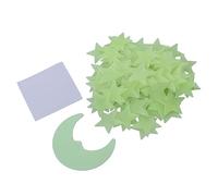 ibasenice Autocollants Muraux Phosphorescents Étoiles et Lune 101 Pièces pour Chambre D’garçon et Filles, Pvc Imperméable, Jaune Clair, Décoration Plafond et Mur, Ambiance Apaisante