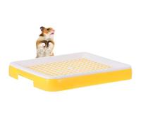 ibasenice Bac à Litière pour Petits Animaux en Plastique Jaune avec Design Séparateur, Toilette Rectangulaire Polyvalente pour Cages D’Animaux en Intérieur
