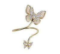 ibasenice Bague à Ongles Dorée Perles et Zircone Accessoire de Nail Art Créatif pour Femmes Décoration Élégante pour Mariage Bal et Fêtes Bague Charmes Nail Art