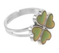 ibasenice Bague De Mode Changeant De Couleur Petite Fille Trèfle Quatre Feuilles Acier Inoxydable Anneau Thermochromique Pour Garçon Et Filles Décoration Ludique Adaptée Au Quotidien