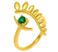 ibasenice Bague Œil Maléfique en Alliage Bague Ouverte Géométrique pour Femmes Accessoire de Mode pour Fête et Anniversaire Taille Réglable Couleur Dorée Imitation 14k