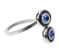 ibasenice Bague Ouverte Ajustable Œil Maléfique Bleu Turquoise, Anneau Esthétique Femme, Bijou de Doigt Protection Vintage pour Plage et Occasions Spéciales