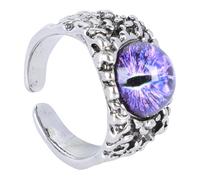 ibasenice Bague Ouverte Unisexe Œil Maléfique Réglable en Alliage, Anneau Vintage Grand Ouvert Couleur Violet Foncé, Accessoire Mode pour Soirées et Occasions Spéciales