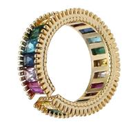 ibasenice Bague Ouverte Vintage Arc-en-Ciel Réglable Anneau Ajustable Coloré Unisexe Bague pour Femme et Fille Bijou D’Orteil Délicat pour Occasions Festives