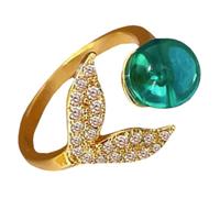 ibasenice Bague Sirène Ouverte Ajustable Pour Femme Avec Cristaux Bijou Pour Doigts