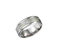 ibasenice Bague Unisexe Élégante de Couple Bague Ronde Lumineuse avec Motif Électrocardiogramme pour Femmes et Hommes