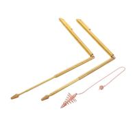 ibasenice Baguette de Sourcier en Laiton Robuste pour Radiesthésie et Chasse au Trésor en Extérieur, Modèle Télescopique Compact, Outil Multifonction pour Détection D’Eau et Métaux Précieux