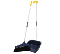 ibasenice Balai à Poils Souples et Pelle à Poussière Long Manche pour Nettoyage Ménage Bureau Sol Bois Carrelage Ergonomique