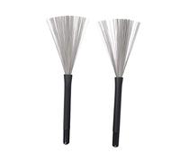 ibasenice Balai Pour Baguettes De Batterie Métallique Brosse De Nettoyage Rétractable Pour Percussions Manche Caoutchouc