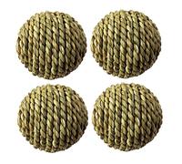 ibasenice Balle à Grignoter pour Hamster Et Perroquet Jouet Tissé en Paille Diamètre 7 Cm Lot De 4 pour Cage Et Exercices Matériel Solide pour Rongeurs Et Oiseaux