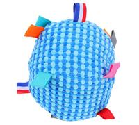 ibasenice Balle Couineuse pour Chien avec Clochette de Dentition Rembourré Bleu Balle Interactive pour Chiots et Chiens D’Intérieur ’Extérieur Stimulation Auditive et Mastication Saine