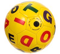ibasenice Ballon de Football Gonflable pour Tout-Petits PVC Design Créatif avec Lettres Anglaises Extérieur Interactif pour Garçon Fille Léger et Résistant