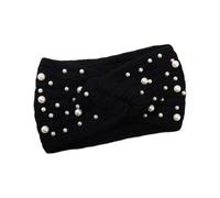 ibasenice Bandeau Cheveux Femme Épais avec Perles Croisé Doux et Chaud Serre-tête Hiver Multiusage pour Activités Extérieures