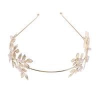 ibasenice Bandeau Décoratif Or en Alliage Feuilles et Perles pour Cheveux, Accessoire de Mariée Élégant, pour Fête Costumée ou Cosplay