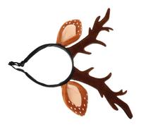 ibasenice Bandeau Non Déformable Décoloration de Noël pour Chat Marron en Peluche Bois de Cerf Accessoire Adorable pour Promenade et Port Quotidien
