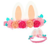 ibasenice Bandeau Oreilles De Lapin Bandeau De Fête De Pâques -tête Oreilles De Lapin Chapeaux De Pâques Tête De Lapin Floral Remplisseuses De Panier De Pâques Décorer Enfant Photo