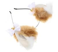 ibasenice Bandeau Oreilles en Peluche avec Cloche Dorée, Accessoire Cheveux Confortable et Ajustable pour Fêtes, Festivals et Anniversaires, Style Cosplay Créatif