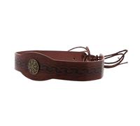 ibasenice Bandeau Renaissance Médiéval en Pu Marron Vintage, Coiffe Viking Rétro Ajustable pour Hommes et Femmes, Accessoire Coiffure Cosplay Moyen Âge pour Déguisement et Fêtes Historiques