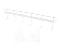 ibasenice Barre Suspendre Adhésive 6 Crochets Blanc Porte-Ustensiles Mural sans Perçage Support Multifonction 2 Unités Cuisine et Salle de Bain