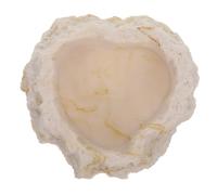 ibasenice Bassin Imitation Roche Bol d'eau pour Reptiles Bol d'eau pour Serpent Plat De Reptiles Mangeoire à Crevettes Gamelle pour Plat D' De Tortue D' Gecko Résine