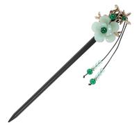 ibasenice Bâtonnets à Cheveux Vert Léger et Solide Vintage Style Chinois en Bois Décoration Élégante Fleurs et Franges Accessoire Capillaire pour Chignons