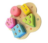 ibasenice Bloc de Jeu Éducatif Géométrique pour Garçon Fille Ans de Formes à Empiler Matériau Sûr Déveil avec Coordination Œil Main Cadeau Danniversaire pour Tout Couleur Couleur Aléatoire