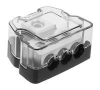 ibasenice Bloc de Répartition de Terre pour Amplificateur de Voiture, Alliage de Zinc Robuste, Câblage Facile, pour Camion et Bateau, Boîtier Noir Compact