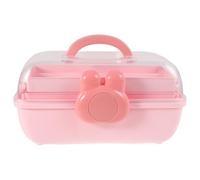 ibasenice Boîte à Bijoux pour Filles à 3 Niveaux Organisateur Transparent Rose de Lapin Rangement pour Accessoires Cheveux et Boucles D’Oreilles Coffret Multifonction pour Bureau et