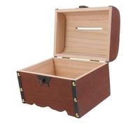 ibasenice Boîte à Bois Vintage avec Fermoir Sécurisé Coffret Rangement Multifonction pour Garçon Fille et Adultes Boîte Épargne et Organiseur Bijoux Rétro Décoration Compacte et Portable