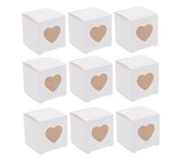 ibasenice Boîte à Bonbons de Mariage en Papier Blanc avec Fenêtre Transparente de Cœur Mini Coffret pour Dragées et Pâtisseries Lot de 50 Pièces pour Fêtes et Présents
