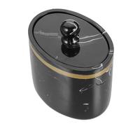 ibasenice Boîte à Cure-dents à Motif Marbre, Résine, avec Couvercle | Rangement Compact, Protège Poussière, Fond Antidérapant Selon Modèle, Noir, Accessoires Petits