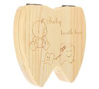ibasenice BoîTe à Dents De Lait En Bois Pour Enfants, 3 PièCes, Porte-Dents De BéBé, Coffret Souvenir, Rangement SéCurisé, Couleur Bois Clair