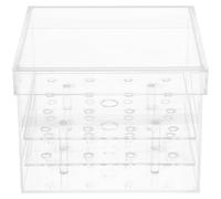 ibasenice Boîte à Fleurs Carrée 16 Trous 20X20X15 CM en Acrylique Transparent Support de Fleurs Préservées Contenant pour Roses Éternelles Jardinière Stable pour Emballage Présent