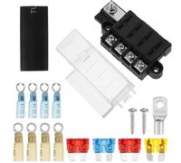 ibasenice Boîte à Fusibles Compacte Circuits avec Couvercle et Entrée Alimentation Positive Unique Panneau Porte-fusibles pour Voiture Camion et Bateau Bornier Extractible pour Maintenance