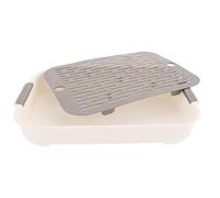 ibasenice Boîte à Litière Rectangulaire pour Lapin et Cochon d'Inde, Design Épais Fond Plat en PP, Barrière Surélevée pour Éviter Les Éclaboussures, Apprentissage Propreté