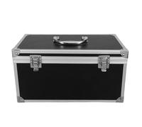 ibasenice Boîte à Outils et Ouverture Flexible Poignée Confortable en Alliage D'aluminium Mallette Rigide Noire pour Rangement et Transport D'outils