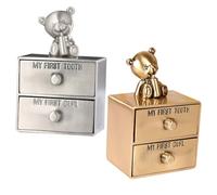 ibasenice Boîte à Première Dent de Bébé en Métal Robuste, Coffret Souvenir 2pcs pour Collection de Dents et Boucles, comme Présent pour Garçon et Filles