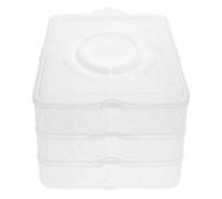 ibasenice Boîte à Œufs pour Réfrigérateur 3 Couches en Plastique avec Couvercle et Poignée Support à Œufs Empilable pour Rangement ou Fêtes