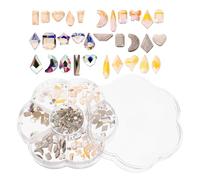 ibasenice Boîte de Bijoux pour Nail Art Strass Irréguliers D'aurore, 7 Compartiments, Décoration D'ongles Unique et Accessoires pour Manucure Créative