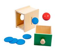 ibasenice Boîte de Dépôt de Balles Bois Montessori Sensoriel pour Garçon Fille Développement Motricité Fine et Coordination Main-œil Jeu Éducatif pour Garçon Fille et Préscolaire