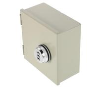 ibasenice Boîte de Prise Étanche Verrouillable en Acier Inoxydable Beige Serrure à Code Rotatif, Protection Résistante à L'usure pour Prises Électriques Intérieures et Extérieures, Sécurité